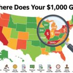 Map showing cheapest state to register an LLC in green, most expensive in red, with hidden fee icons and dollar amounts.
